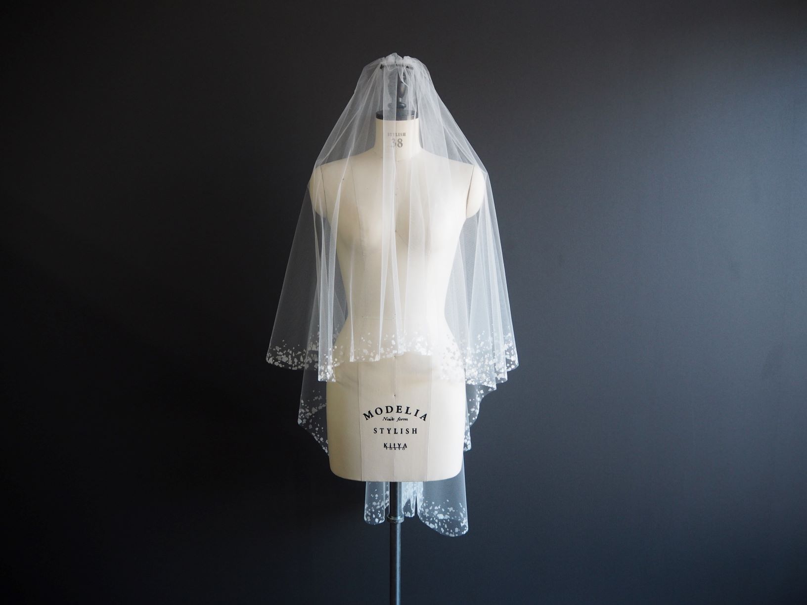Beaded & Glitter Veil – GRV-08(W)